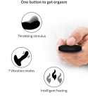 Wibrator Silicone Massager USB 7 Function + Pulsator / Heating BLACK