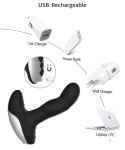 Wibrator Silicone Massager USB 7 Function + Pulsator / Heating BLACK