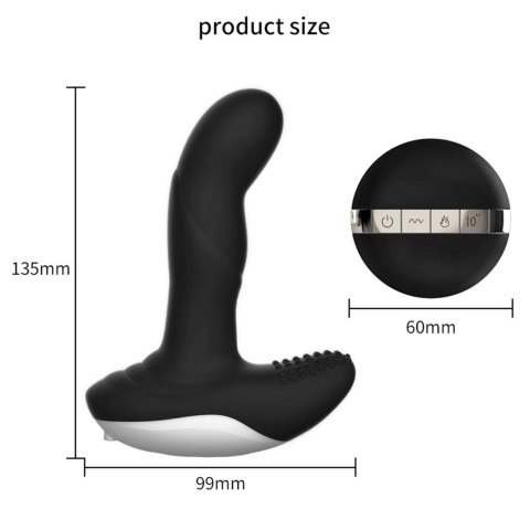 Wibrator Silicone Massager USB 7 Function + Pulsator / Heating BLACK Wibrator Silicone Massager USB 7 Function + Pulsator / Heating BLACK