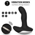 Wibrator Silicone Massager USB 7 Function + Pulsator / Heating BLACK