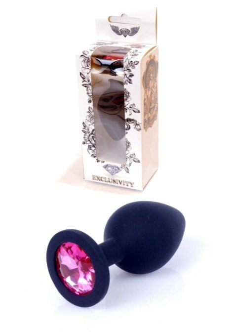 Plug-Jewellery Black Silicon PLUG Medium- Pink Diamond Plug-Jewellery Black Silicon PLUG Medium- Pink Diamond