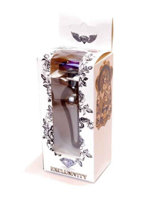 Plug-Jewellery Dark Silver BUTT PLUG- Purple Plug-Jewellery Dark Silver BUTT PLUG- Purple