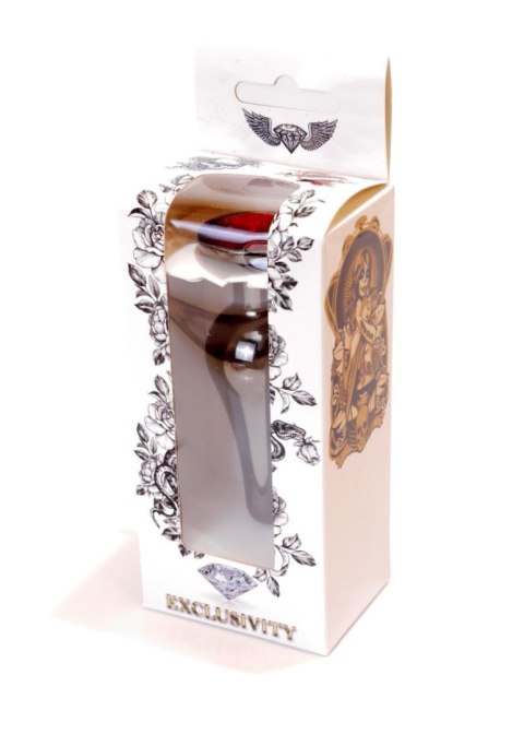 Plug-Jewellery Dark Silver BUTT PLUG- Red Plug-Jewellery Dark Silver BUTT PLUG- Red