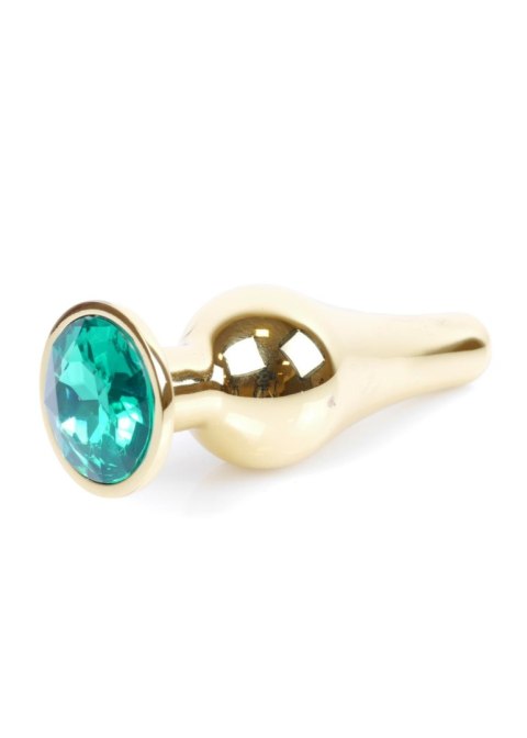Plug-Jewellery Gold BUTT PLUG- Green Plug-Jewellery Gold BUTT PLUG- Green