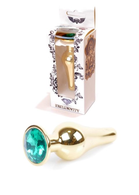 Plug-Jewellery Gold BUTT PLUG- Green Plug-Jewellery Gold BUTT PLUG- Green