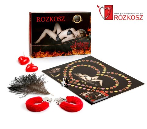 Gra Erotyczna „Rozkosz” – Planszówka dla Par z Kajdankami i Gadżetami | Bestseller Playboya