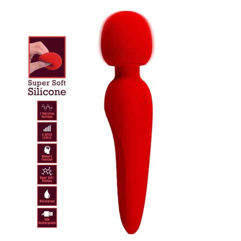 PRETTY LOVE™ Meredith Red – Wodoodporny Masażer z 7 Trybami PRETTY LOVE™ Meredith Red – Wodoodporny Masażer z 7 Trybami