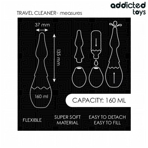 Addicted Toys Model 1 - Przenośny system czyszczący do akcesoriow, 160 ml ADDICTED TOYS Addicted Toys Model 1 - Przenośny system czyszczący do akcesoriow, 160 ml ADDICTED TOYS
