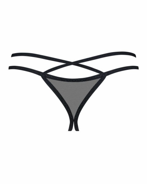 Obsessive Vila Blanes String z otwartą częścią intymną czarny haft Obsessive Obsessive Vila Blanes String z otwartą częścią intymną czarny haft Obsessive