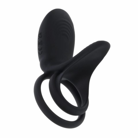 Playboy Just Right Black - podwojny pierścień silikonowy z wibracją Playboy Playboy Just Right Black - podwojny pierścień silikonowy z wibracją Playboy