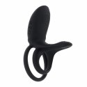 Playboy Just Right Black - podwojny pierścień silikonowy z wibracją Playboy Playboy Just Right Black - podwojny pierścień silikonowy z wibracją Playboy