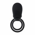 Playboy Just Right Black - podwojny pierścień silikonowy z wibracją Playboy Playboy Just Right Black - podwojny pierścień silikonowy z wibracją Playboy