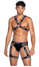 Playboy Lingerie Mens Dark Room Set - Czarny Komplet z Szelkami Playboy Lingerie Playboy Lingerie Mens Dark Room Set - Czarny Komplet z Szelkami Playboy Lingerie