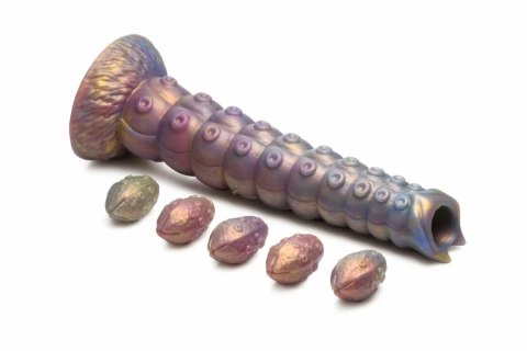 XR Brands™ Deep Invader – Silikonowy Model Tentacle z Jajami, Kolorowy XL