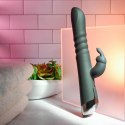 Evolved™ Rapid Rabbit – Czarny Masażer z Podwójną Stymulacją i Ruchem Posuwistym