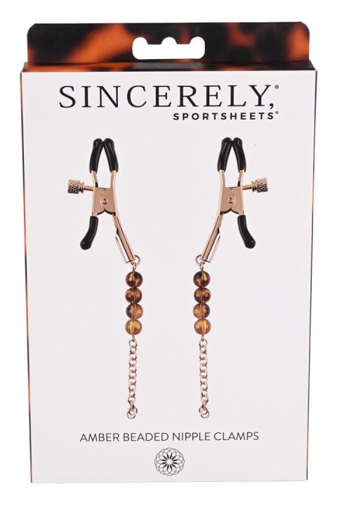 SPORTSHEETS AMBER BEADED NIPPLE CLAMPS SPORTSHEETS AMBER BEADED NIPPLE CLAMPS