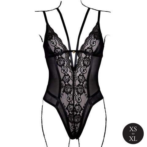 Wireless Lace Bodysuit with Adjustable Sliders - One Size - Black Wireless Lace Bodysuit with Adjustable Sliders - One Size - Black