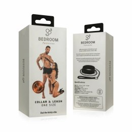 EasyToys Obroża z Ekoskory z Metalowym Łańcuchem 39-47 cm Czarna Bedroom Fantasies