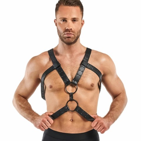 Rocco Anatomiczny Uprząż Regulowana Czarna Skora Ekologiczna Bedroom Fantasies