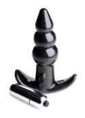 Bubbly Plug Black - Wibrujący model anatomiczny z pierścieniową strukturą XR Brands