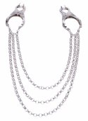 Affix Triple Chain metalowe zaciski z potrojnym łańcuchem - srebrne XR Brands