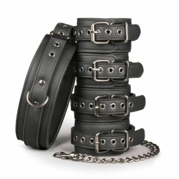 EasyToys zestaw z kołnierzem i regulowanymi mankietami na nadgarstki i kostki Easytoys Fetish Collection