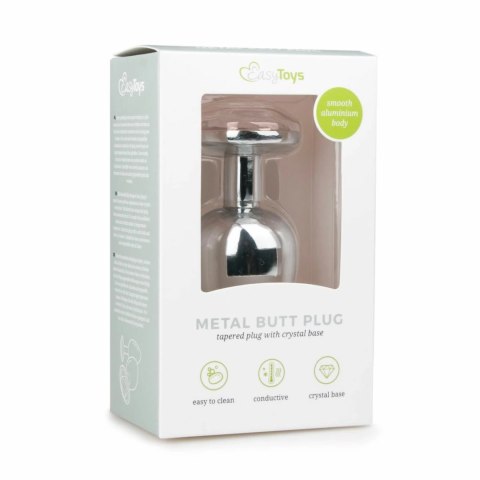 Diogol Aluminium Plug z Kryształem Silver Large 8,5 cm Easytoys Anal Collection Diogol Aluminium Plug z Kryształem Silver Large 8,5 cm Easytoys Anal Collection