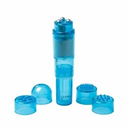 EasyToys Pocket Rocket Blue - Kompaktowy masażer intymny z 4 nasadkami Easytoys Mini Vibe Collection