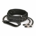 EasyToys Skorzany Kołnierz Regulowany z Łańcuszkami Metalowymi 45 cm Easytoys Fetish Collection