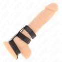 KINK Skorzany Potrojny Pierścień z Zapięciem Ciśnieniowym - Regulowany Czarny KINK RING POWER