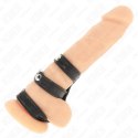 KINK Skorzany Potrojny Pierścień z Zapięciem Ciśnieniowym - Regulowany Czarny KINK RING POWER