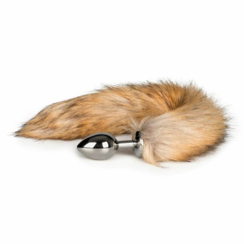 Sinner Gear Aluminium Plug z Puszystym Ogonem Lisim Szary 40 cm Easytoys Fetish Collection