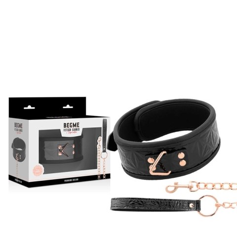 BEGME Black Edition Premium - Kołnierz z wegańskiej skory i neoprenem BEGME BLACK EDITION BEGME Black Edition Premium - Kołnierz z wegańskiej skory i neoprenem BEGME BLACK EDITION