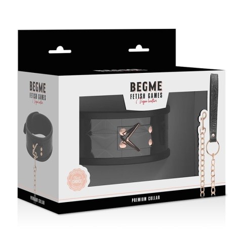 BEGME Black Edition Premium - Kołnierz z wegańskiej skory i neoprenem BEGME BLACK EDITION BEGME Black Edition Premium - Kołnierz z wegańskiej skory i neoprenem BEGME BLACK EDITION