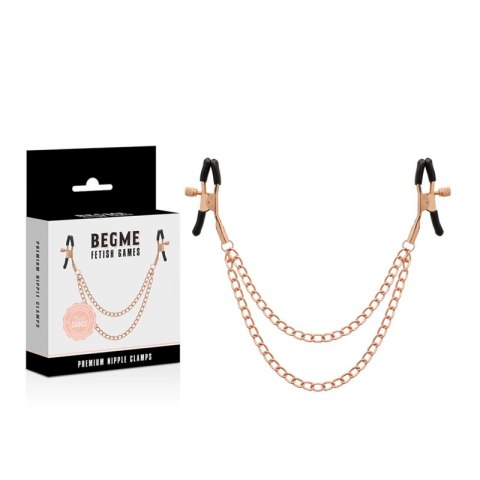 Begme Premium Black Edition - Zaciski na Sutki z Łańcuszkiem, Stal BEGME BLACK EDITION Begme Premium Black Edition - Zaciski na Sutki z Łańcuszkiem, Stal BEGME BLACK EDITION