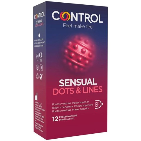 Control Sensual Dots & Lines 12 szt. - prezerwatywy z wypukłą teksturą CONTROL CONDOMS