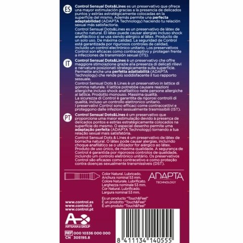 Control Sensual Dots & Lines 12 szt. - prezerwatywy z wypukłą teksturą CONTROL CONDOMS Control Sensual Dots & Lines 12 szt. - prezerwatywy z wypukłą teksturą CONTROL CONDOMS