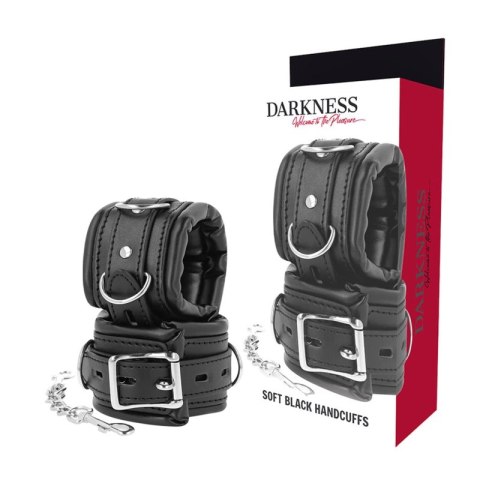 Darkness Kajdanki Bondage PU Skora Metal Wyściełane 20cm Czarne DARKNESS BONDAGE
