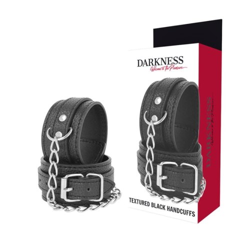 Darkness Kajdanki Tekstylne Skora PU Regulowane Metalowe Czarne DARKNESS BONDAGE