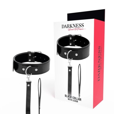Darkness Kołnierz Pozycyjny z Smyczą Skora PVC i Łańcuch Metalowy DARKNESS BONDAGE