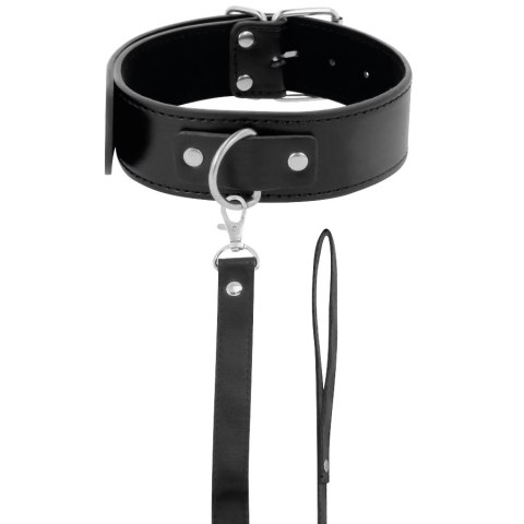 Darkness Kołnierz Pozycyjny z Smyczą Skora PVC i Łańcuch Metalowy DARKNESS BONDAGE Darkness Kołnierz Pozycyjny z Smyczą Skora PVC i Łańcuch Metalowy DARKNESS BONDAGE