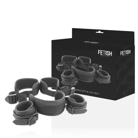Fetish Submissive Zestaw Pozycyjny z Kajdankami Neoprenowymi, Regulowany FETISH SUBMISSIVE BONDAGE