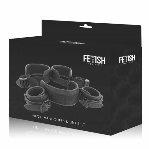 Fetish Submissive Zestaw Pozycyjny z Kajdankami Neoprenowymi, Regulowany FETISH SUBMISSIVE BONDAGE Fetish Submissive Zestaw Pozycyjny z Kajdankami Neoprenowymi, Regulowany FETISH SUBMISSIVE BONDAGE