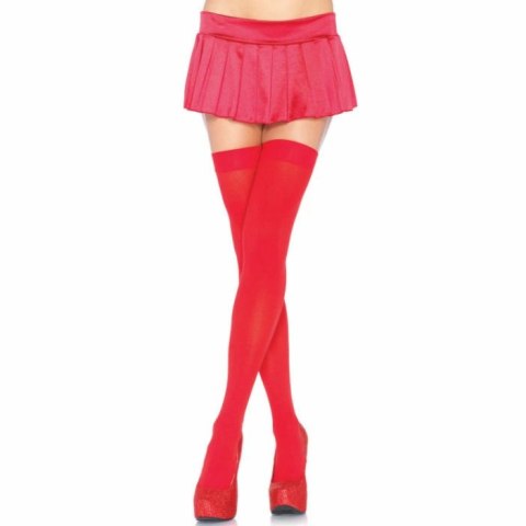 Leg Avenue Podkolanowki Nylonowe Czerwone Uniwersalne LEG AVENUE HOSIERY