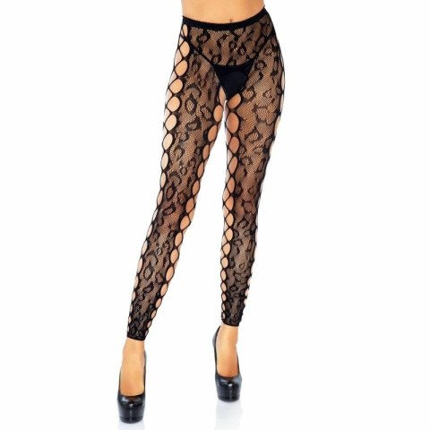 Leg Avenue Rajstopy bezstope koronkowe panterka siateczka one size LEG AVENUE HOSIERY