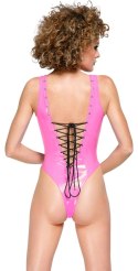 Black Level Body Winylowe Rożowe XL z Czarnym Sznurowaniem Black Level