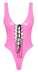 Black Level Body Winylowe Rożowe S z Czarnym Sznurowaniem Black Level