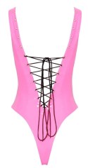 Black Level Body Winylowe Rożowe S z Czarnym Sznurowaniem Black Level