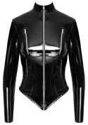 Black Level Kurtka Lateksowa Czarna 2XL z Długim Rękawem, Dopasowana Black Level