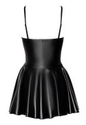 Noir Libido XL - Czarna matowa mini sukienka z regulowanymi ramiączkami Noir